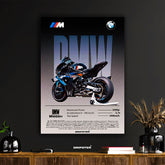 BMW M1000RR Motorcycle Specs Poster